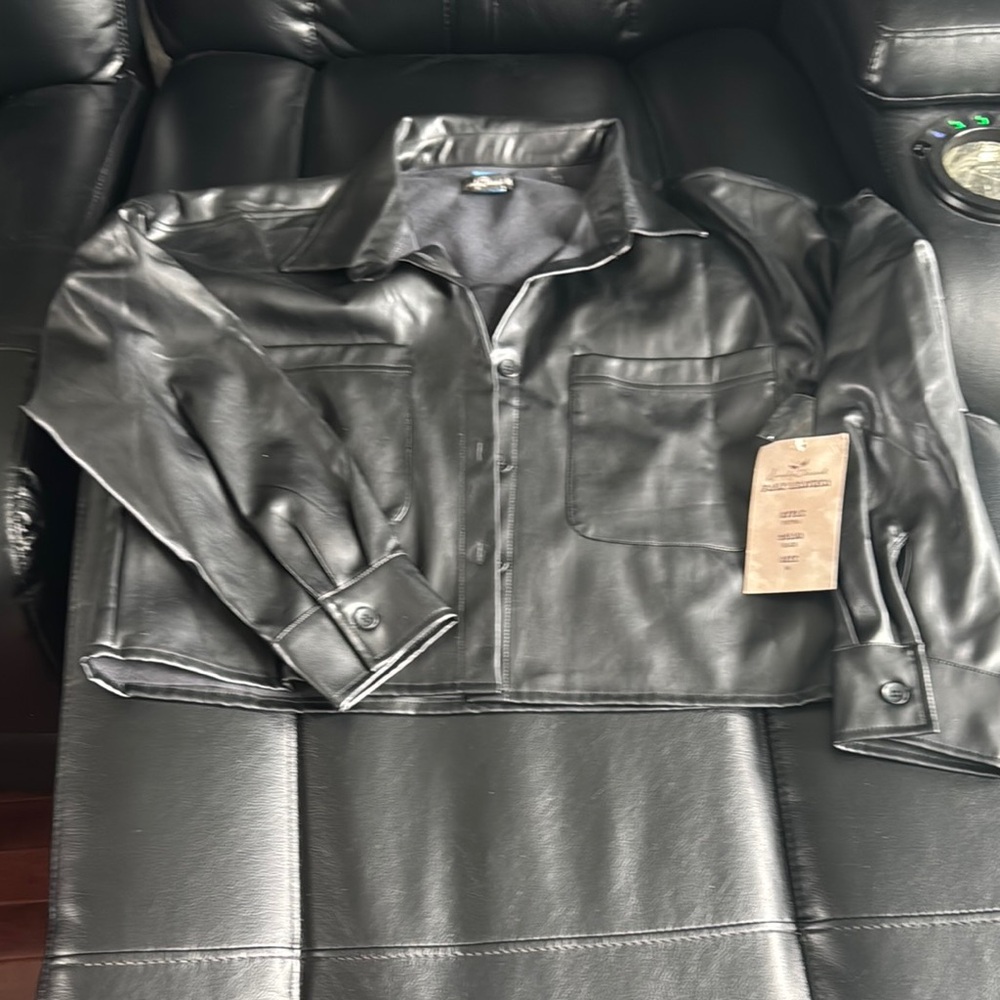 Simply Blessed Black Faux Leather Jacket